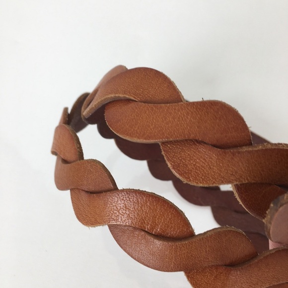 Women’s Thin Brown Twisted Braided Leather Belt Preppy main image 7